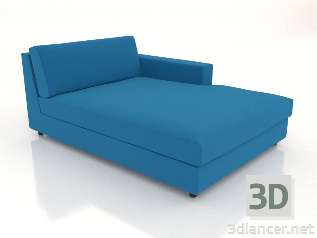 3d model Chaise longue 103 con reposabrazos a la derecha - vista previa