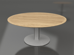 Mesa de comedor Ø170 (gris ágata, madera de iroko)