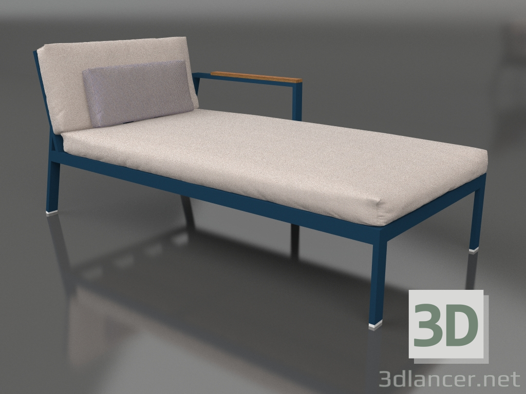 3d model Módulo sofá sección 2 derecha (Gris azul) - vista previa