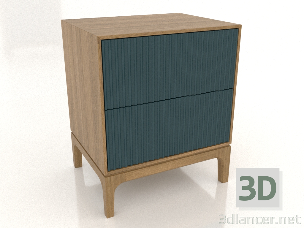 3D modeli FARGO 2 çekmeceli, frezelenmiş cepheli komodin (deniz dalgası, doğal meşe, seçenek 1) - önizleme