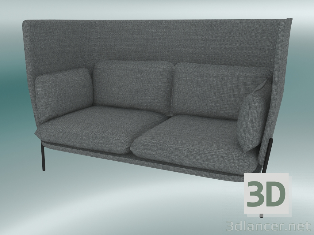 Modelo 3d Sofá Sofá (LN6, 90x180 H 115cm, pernas pretas quentes, Hot Madison 724) - preview