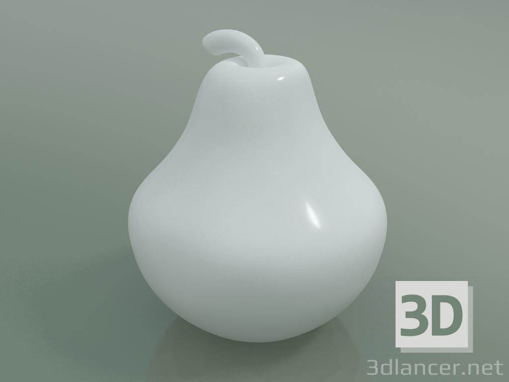 3d model Escultura Cerámica Pera (H 28cm, Blanco) - vista previa