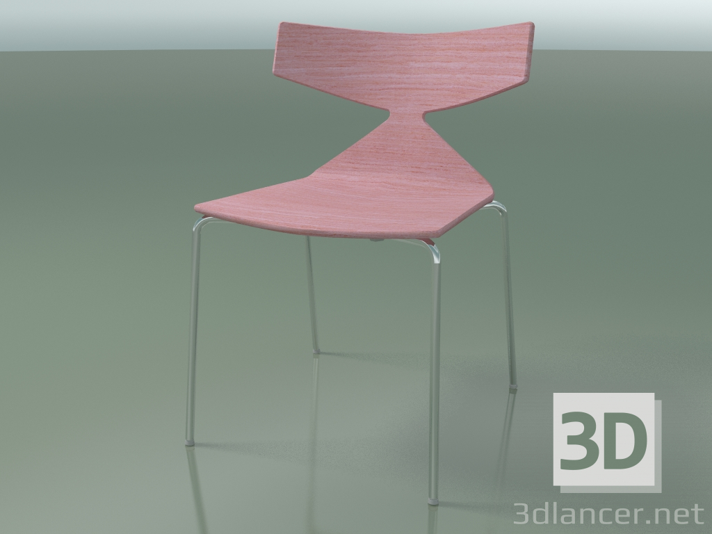 3D Modell Stapelbarer Stuhl 3701 (4 Metallbeine, Pink, CRO) - Vorschau