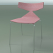 3d model Stackable chair 3701 (4 metal legs, Pink, CRO) - preview