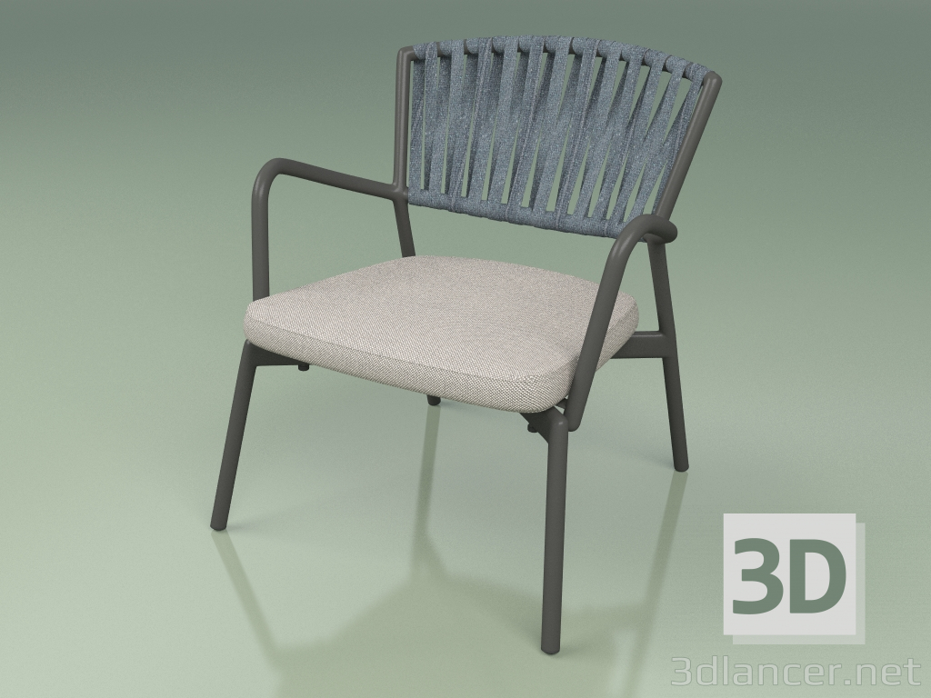 3d model Silla con asiento blando 127 (Belt Teal) - vista previa