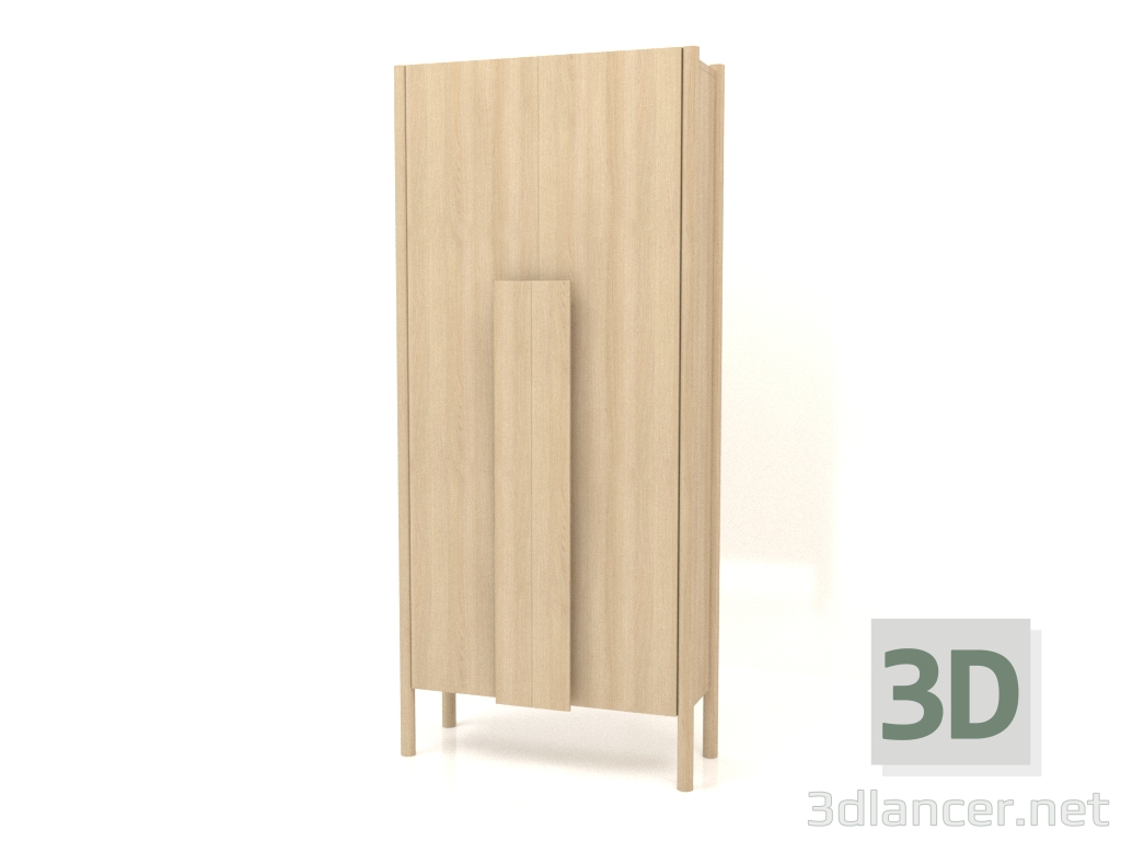 3d model Wardrobe with long handles (without rounding) W 01 (800x300x1800, wood white) - preview