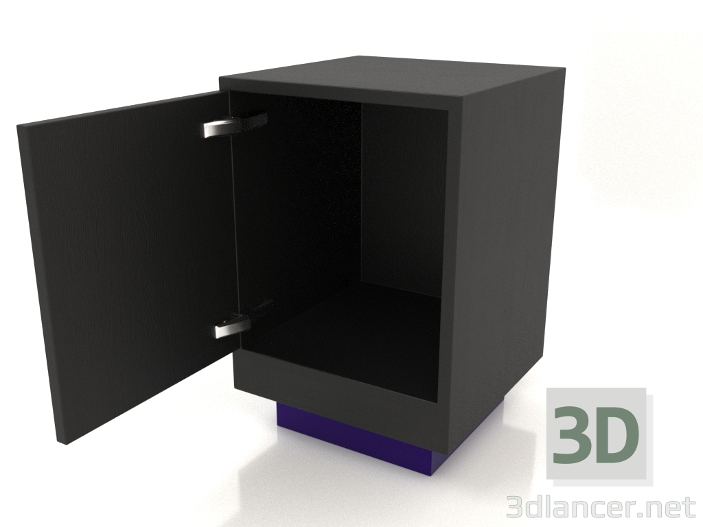 3d model Bedside table (open) TM 04 (400x400x600, wood black) - preview