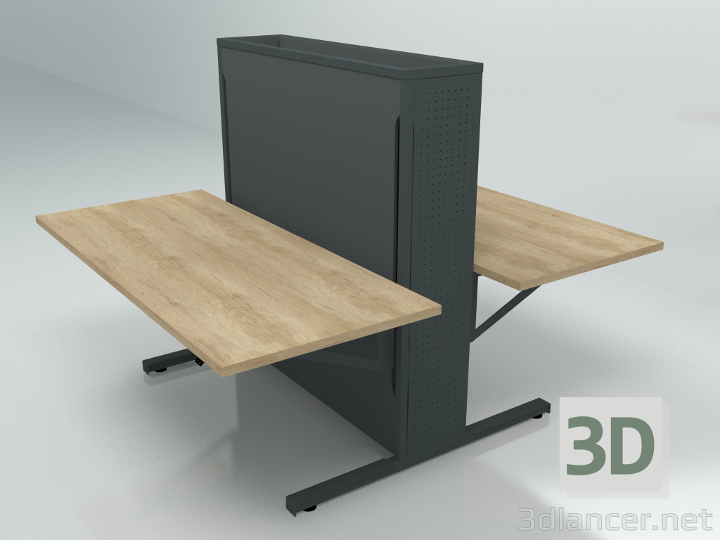 modello 3D Tavolo da lavoro Flow FLW26 (1600x1700) - anteprima