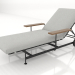 modello 3D Chaise longue con braccioli - anteprima