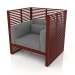 3d model Sillón Normando con respaldo alto (Rojo vino) - vista previa