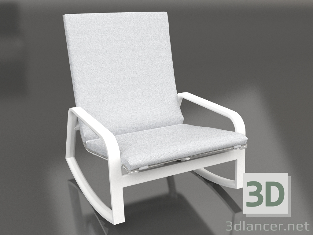 modèle 3D Chaise à bascule (Blanc) - preview