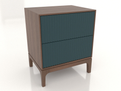 Comodino FARGO 2 cassetti con frontali fresati (onda marina, rovere tabacco, opzione 1)