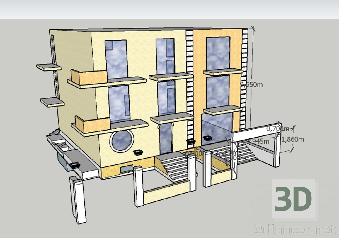 3d model Guest House - preview