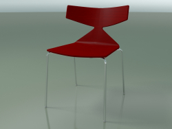 Stackable chair 3701 (4 metal legs, Red, CRO)