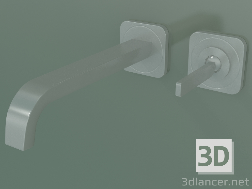 3d model Mezclador monomando de lavabo empotrado de pared (36106800, Óptica Acero Inoxidable) - vista previa