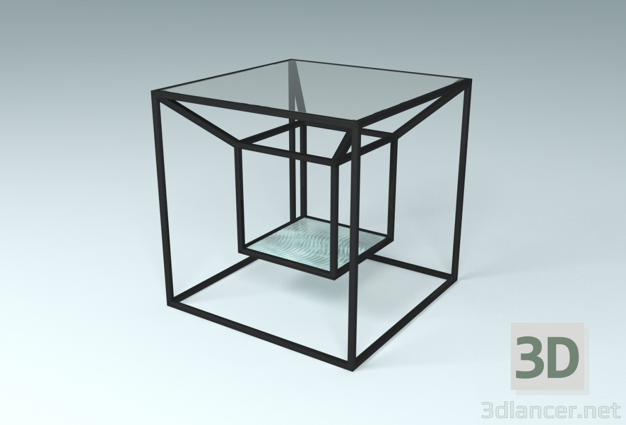 3d Square coffee table model buy - render