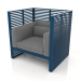 3d model Normando lounge chair with a high back (Grey blue) - preview