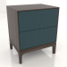 3d model Bedside table FARGO 2 drawers with milled facades (sea wave, dark oak, option 1) - preview