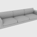 3d model Sofá HELMUT SOFA (365x113xh80) - vista previa