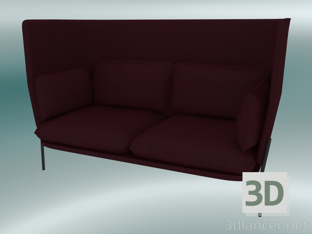 modèle 3D Sofa Sofa (LN6, 90x180 H 115cm, jambes noires chaudes, Sunniva 2 662) - preview