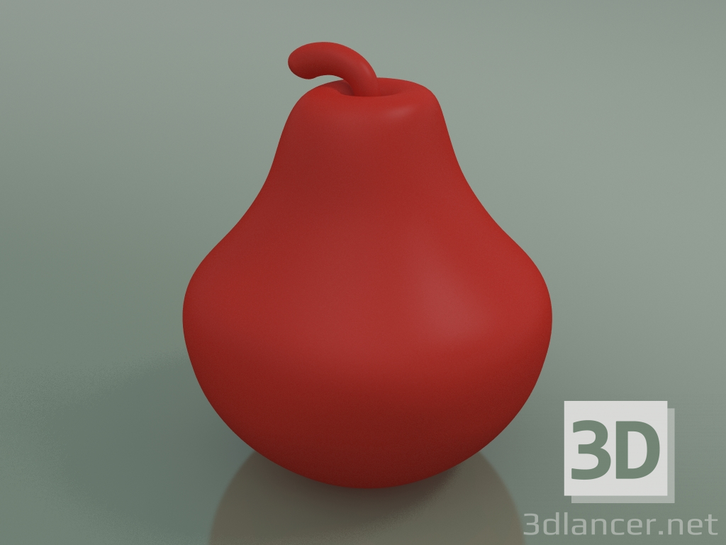 3d модель Скульптура Ceramics Pear (H 28cm, RAL 3028 Pure Red) – превью