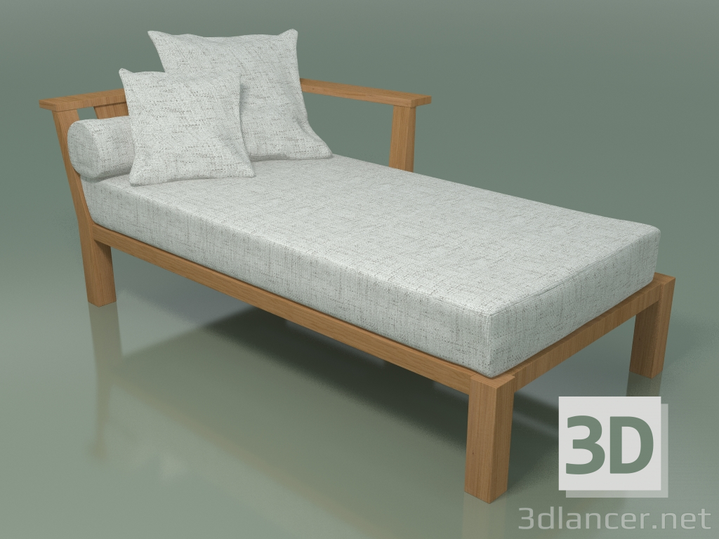 modello 3D Dormeuse modulare in teak, esterno InOut (20R) - anteprima