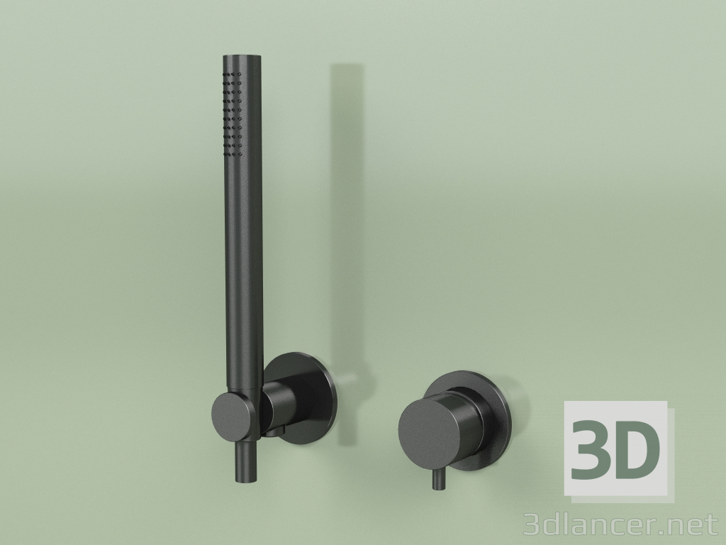 3d model Mezclador de pared con ducha de mano (12 58, ON) - vista previa