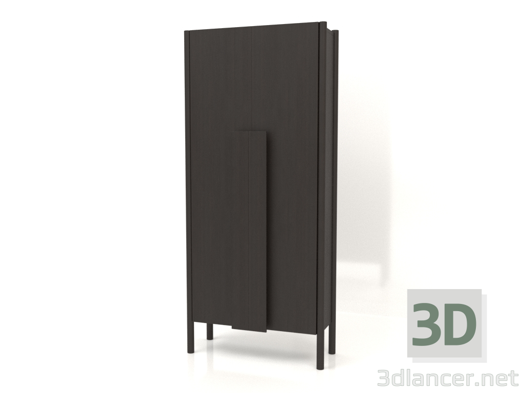 3d model Armario con tiradores largos (sin redondear) W 01 (800x300x1800, marrón madera oscuro) - vista previa