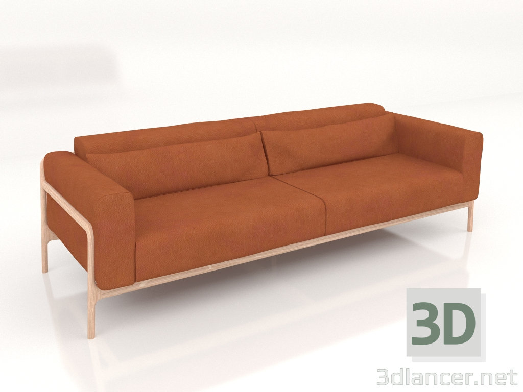 3D Modell Sofa 3+ Rehbraun - Vorschau