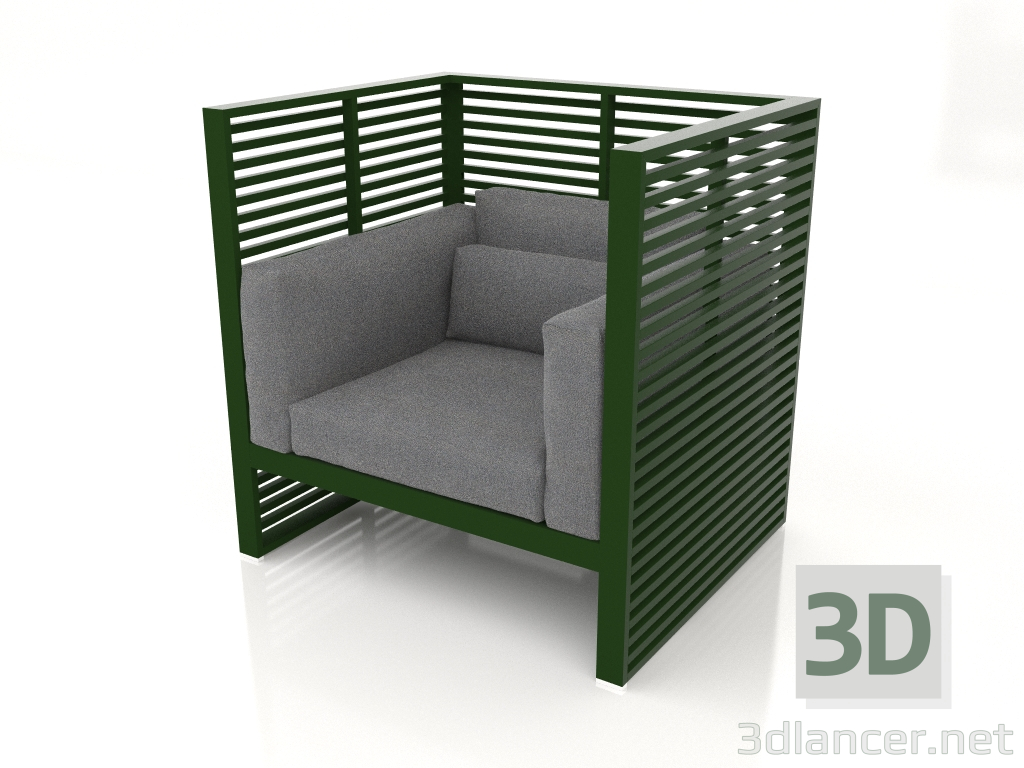 modello 3D Poltrona lounge Normando con schienale alto (Verde bottiglia) - anteprima