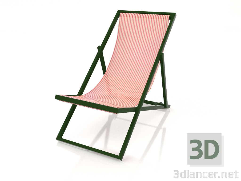 modello 3D Sdraio (Verde bottiglia) - anteprima