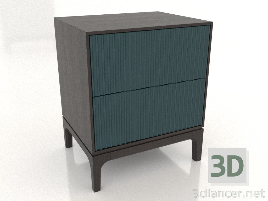 3d model Bedside table FARGO 2 drawers with milled facades (sea wave, wenge oak, option 1) - preview