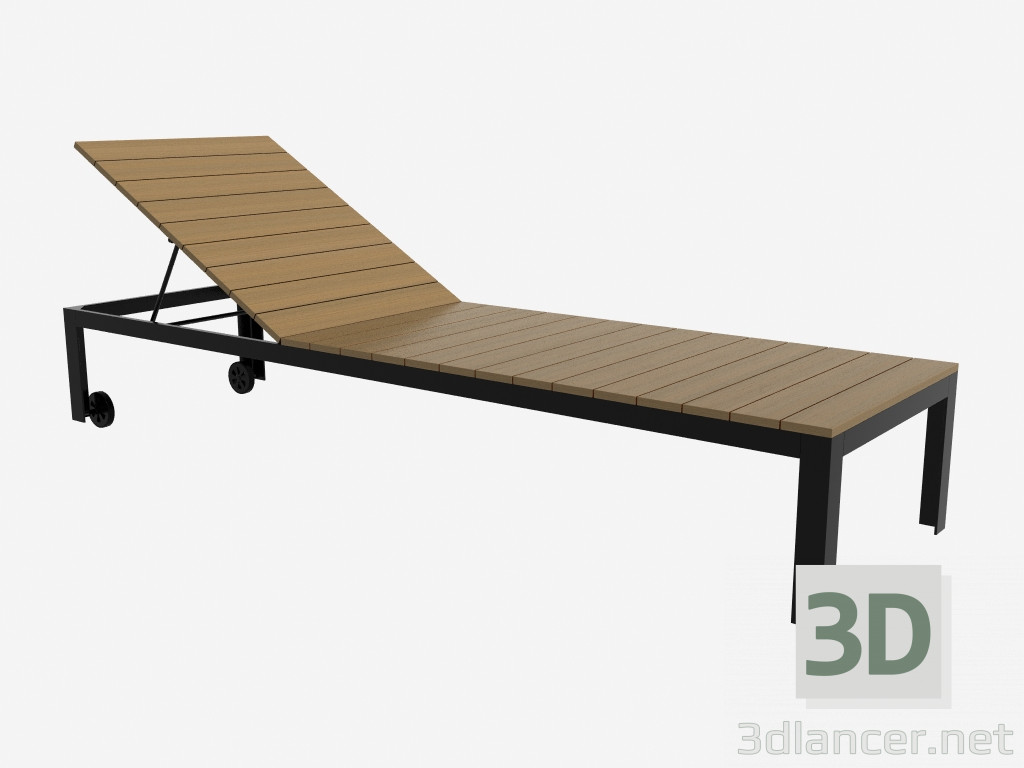 Modelo 3d Cama de sol (cabeceira da cama é levantada, escuro) - preview