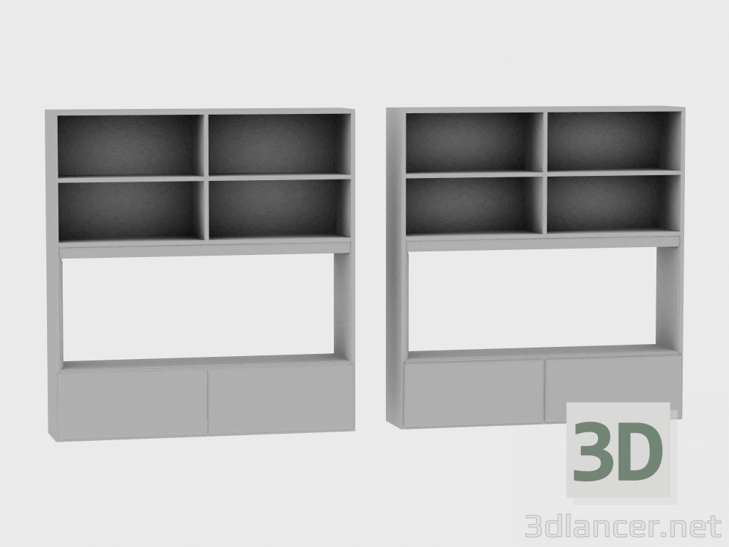 Modelo 3d Elementos do sistema modular IANUS MIDDLE WITH BACK (R193) - preview