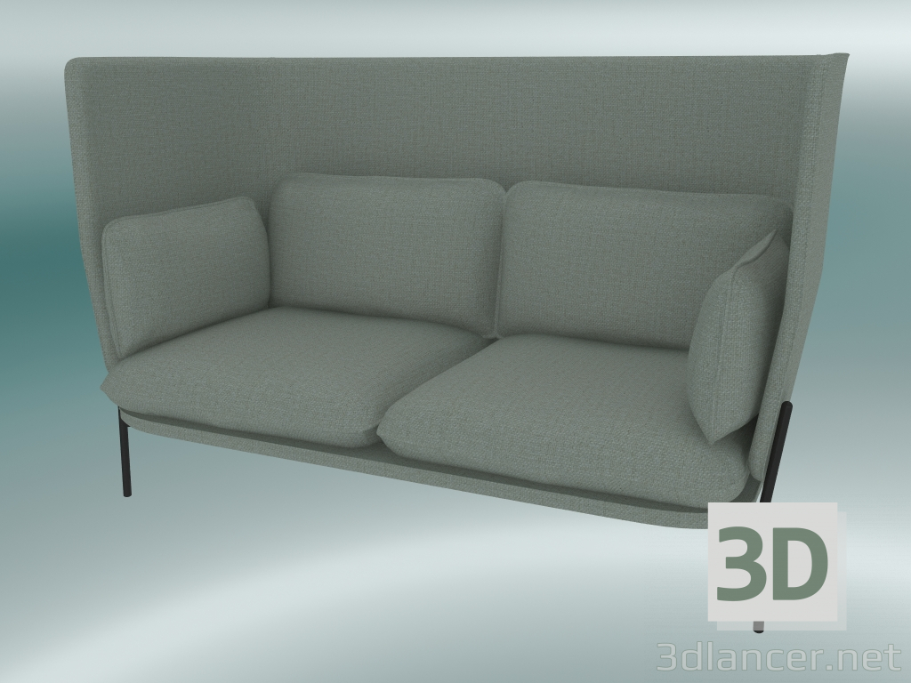 3d model Sofá Sofá (LN6, 90x180 A 115cm, Patas negras cálidas, Sunniva 2717) - vista previa