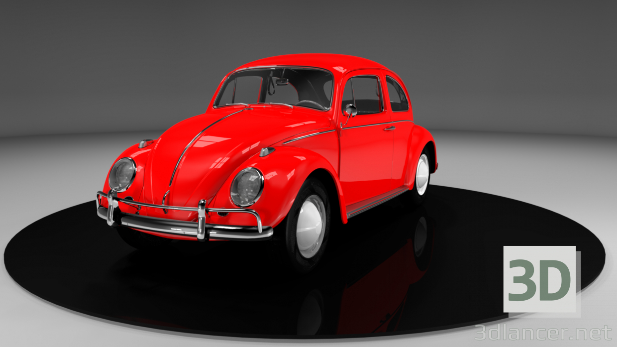 3d Volkswagen Beetle 1963 модель купити - зображення