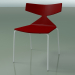 3d model Stackable chair 3701 (4 metal legs, Red, V12) - preview