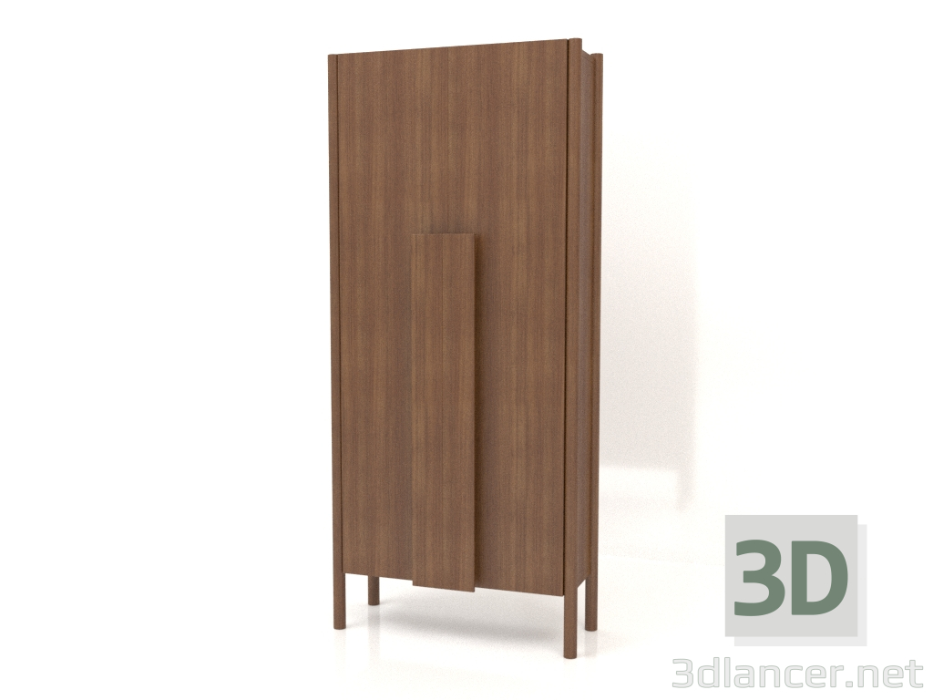 3d model Armario con tiradores largos (sin redondear) W 01 (800x300x1800, madera marrón claro) - vista previa