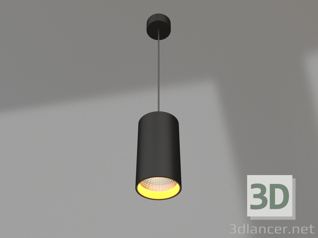 Modelo 3d Luminária suspensa SP-POLO-R85-2-15W branca 40 graus (preta, anel dourado) - preview