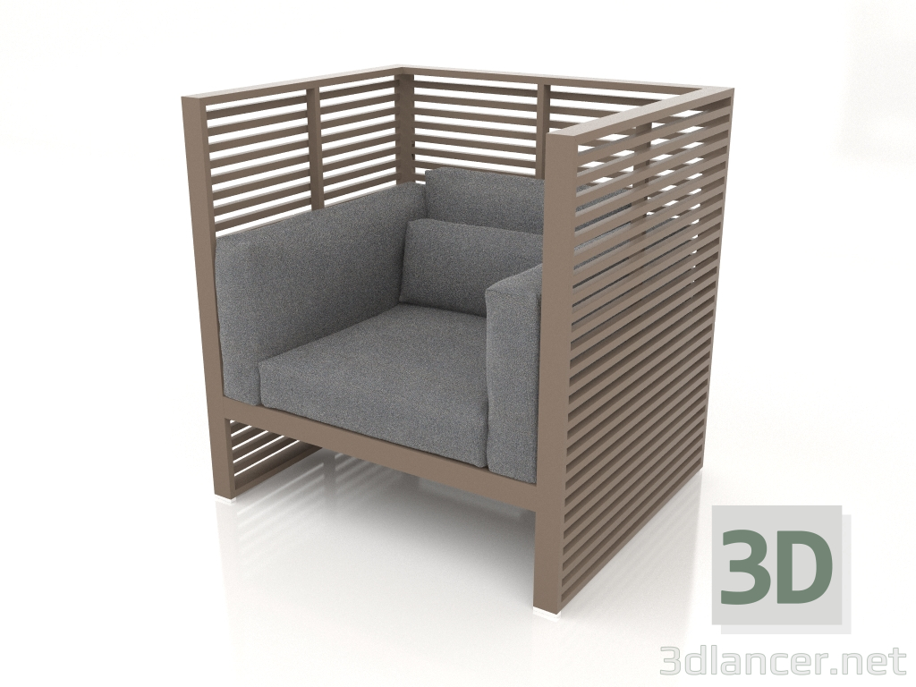 modello 3D Poltroncina Normando con schienale alto (Bronzo) - anteprima