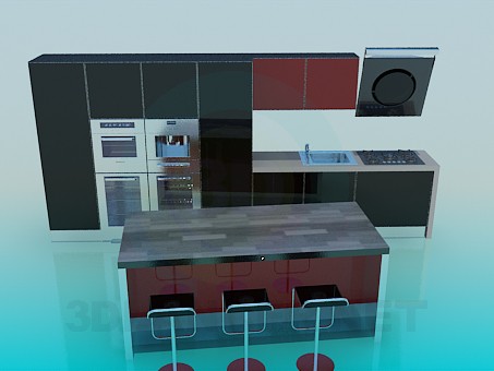 modello 3D Cucina - anteprima