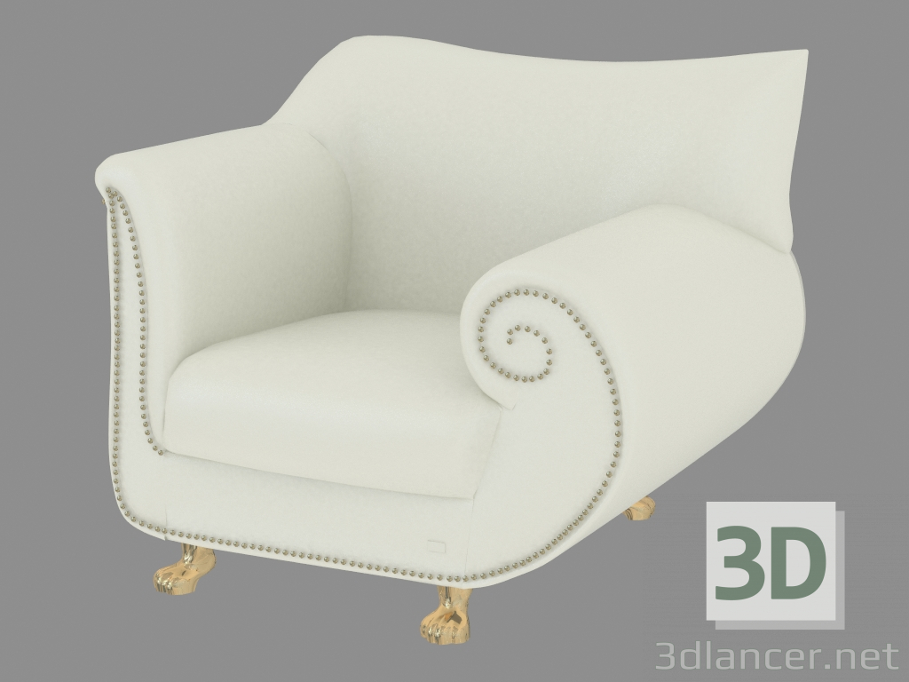 3d model Sillón de cuero en estilo art-deco A210 - vista previa