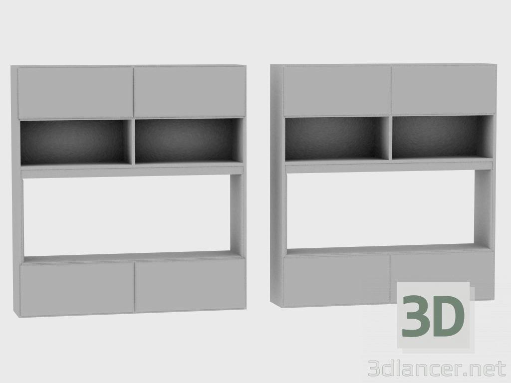 modello 3D Elementi del sistema modulare IANUS MIDDLE WITH BACK (S193) - anteprima