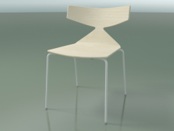 Stackable chair 3701 (4 metal legs, White, V12)