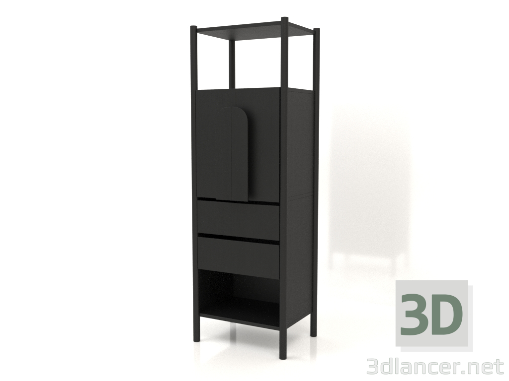 3d модель Стелаж ST 05 (600х450х1800, wood black) – превью