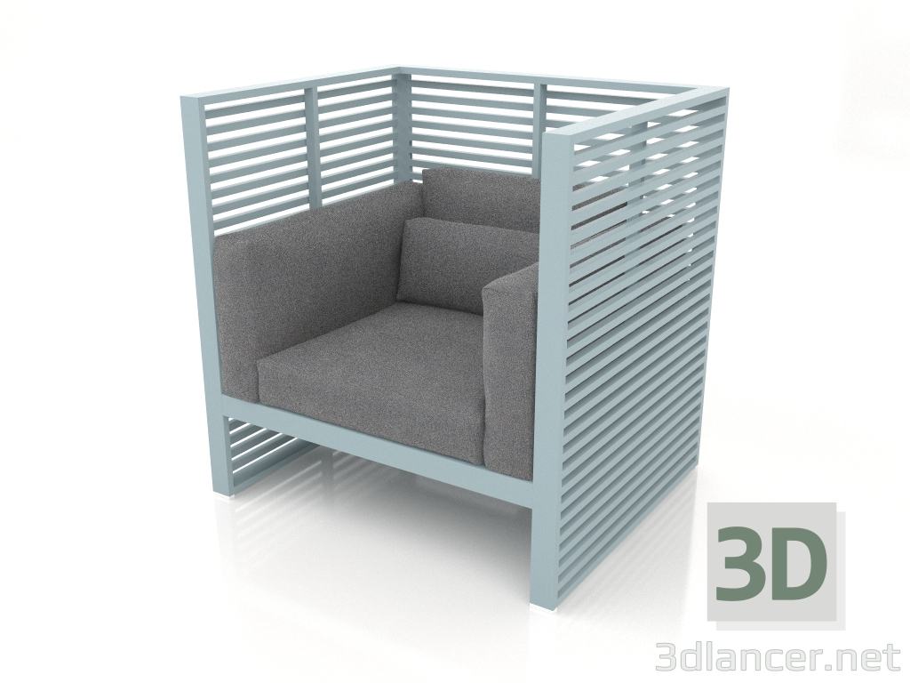 3d model Sillón Normando con respaldo alto (Gris azul) - vista previa