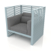 modello 3D Poltrona lounge Normando con schienale alto (grigio blu) - anteprima