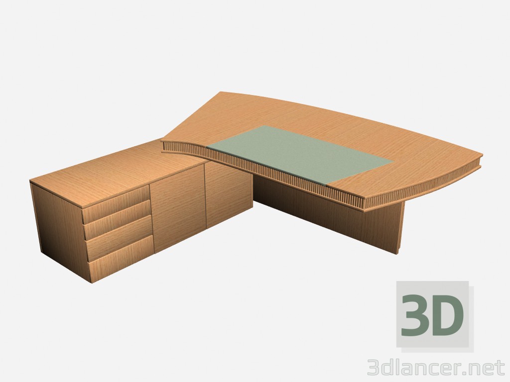 modèle 3D Jean Noel Bureau scrivania curva - preview