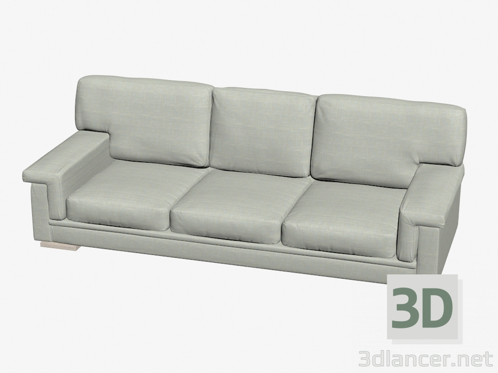 3d model Sofá recta triple elegante - vista previa