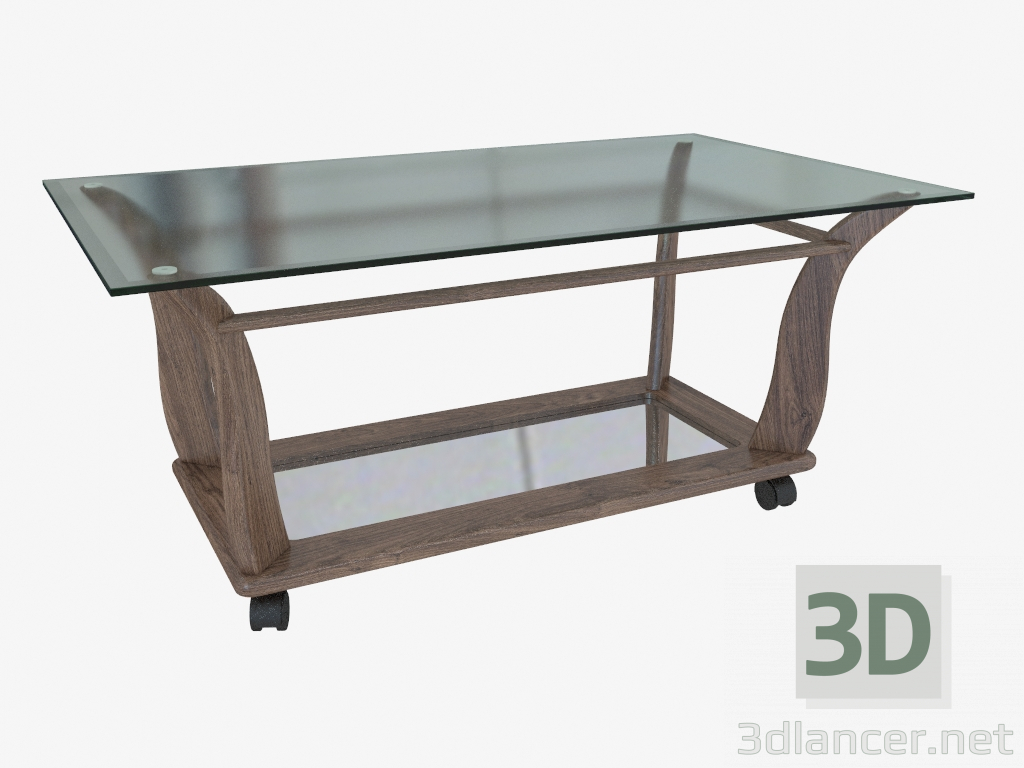 3D Modell Rechteckiger Couchtisch - Vorschau